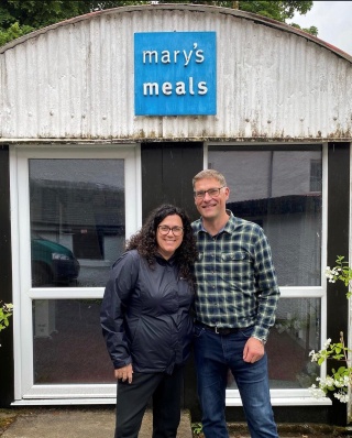 Heather and Magnus at the shed